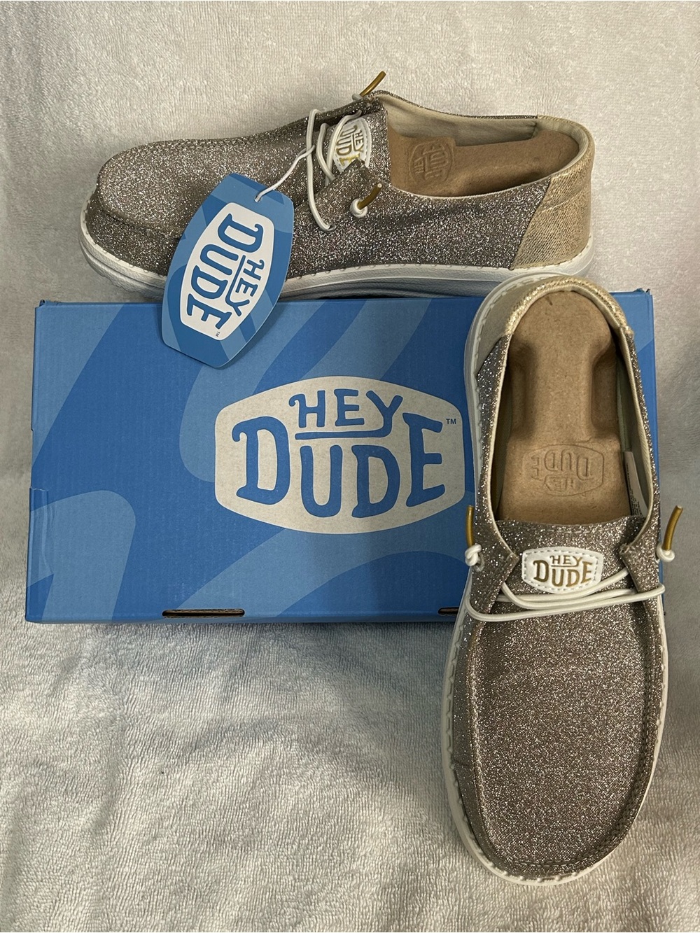 Hey Dude Wendy Metallic Gold Sparkle